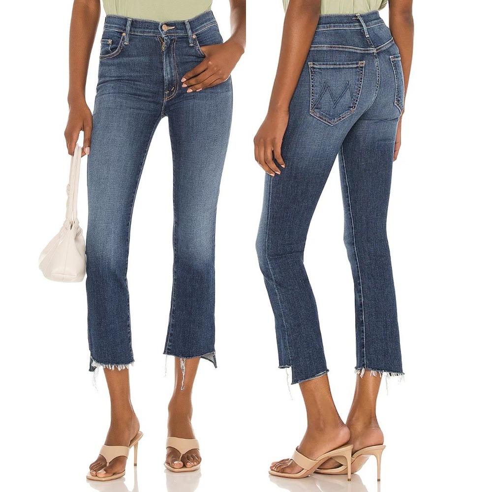 MOTHER The Insider Crop Step Fray Jeans in Girl Crush Cropped Size 27 - Picture 1 of 14